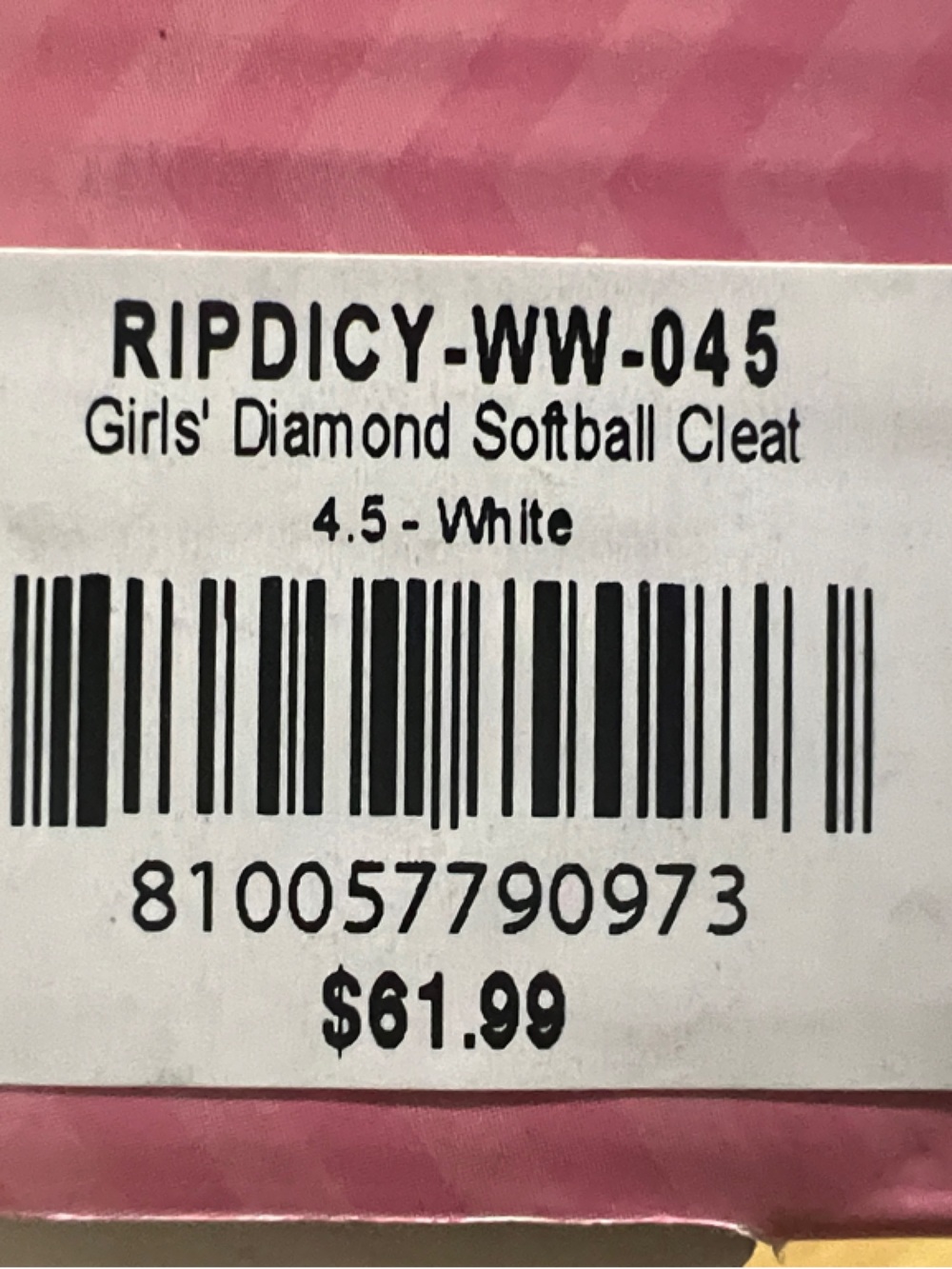 Rip-It Girls White Softball Cleats - Youth - Picture 2 of 6